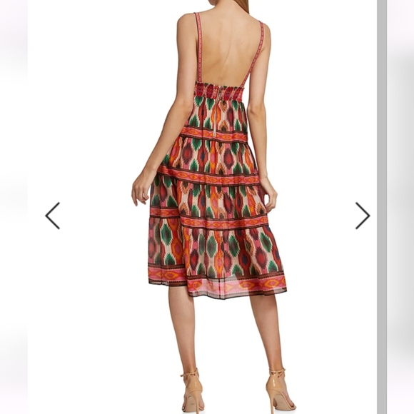 alice + olivia Santina Lace Tiered Midi Dress - Picture 4 of 12